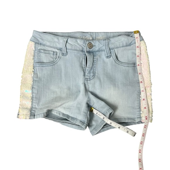 Cat & Jack Denim Shorts with Sequin Trim - Picture 7 of 9